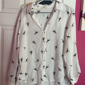 White work button up blouse